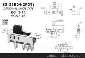 【三波段八針拔動開關SS-23E04】價格,廠家,圖片,電工開關,東莞市國菱電子-
